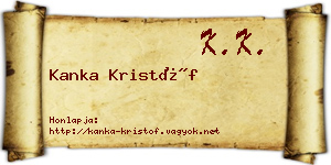 Kanka Kristóf névjegykártya