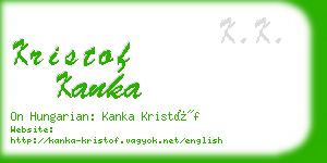 kristof kanka business card